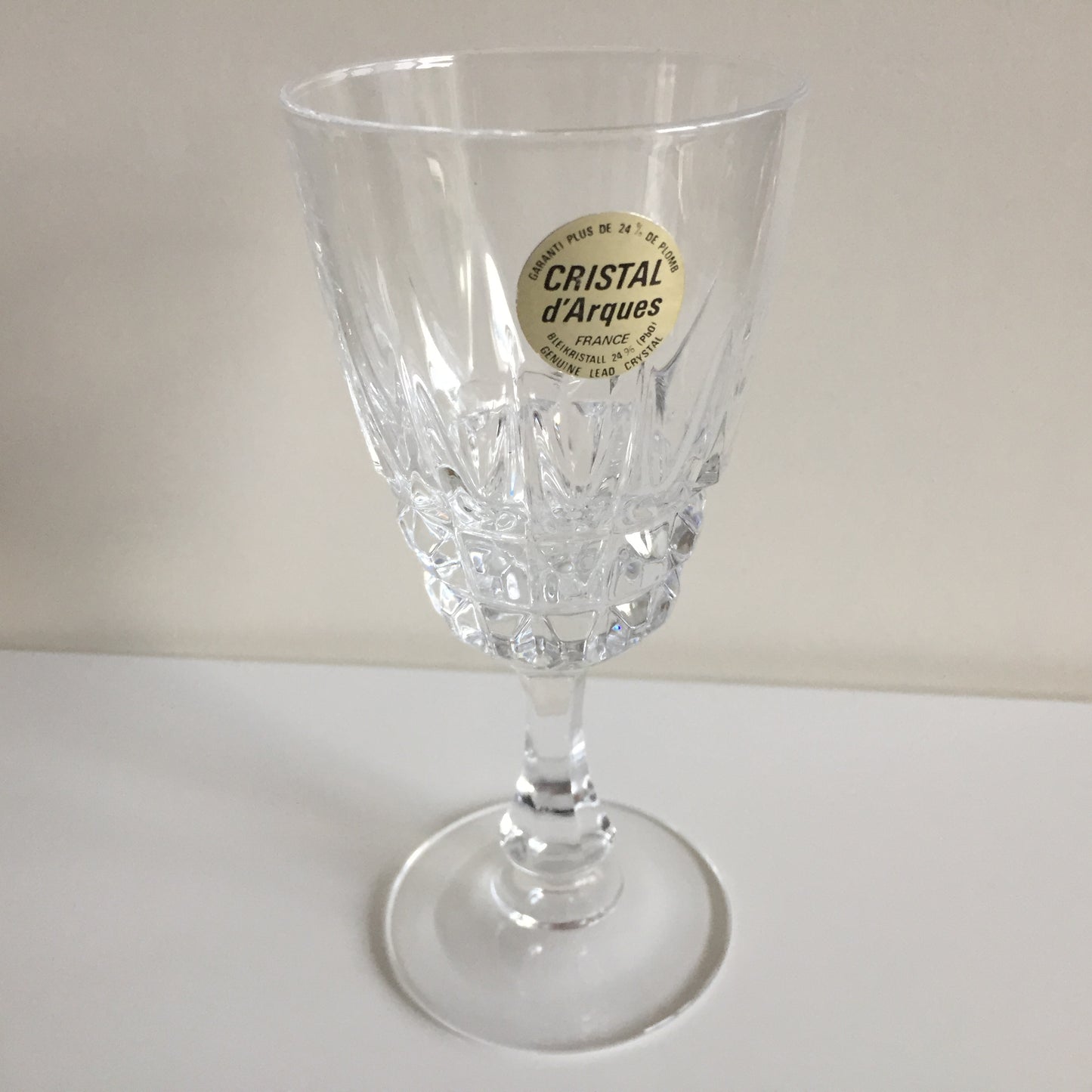 Cristal D'Arques Diamond Lead Crystal Wine Goblets Set of 6 | Vintage