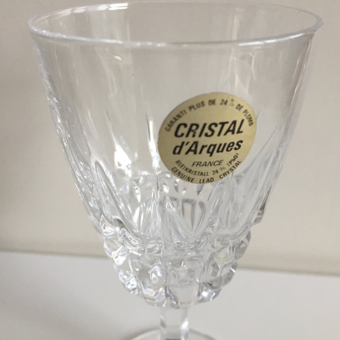 Cristal D'Arques Diamond Lead Crystal Wine Goblets Set of 6 | Vintage