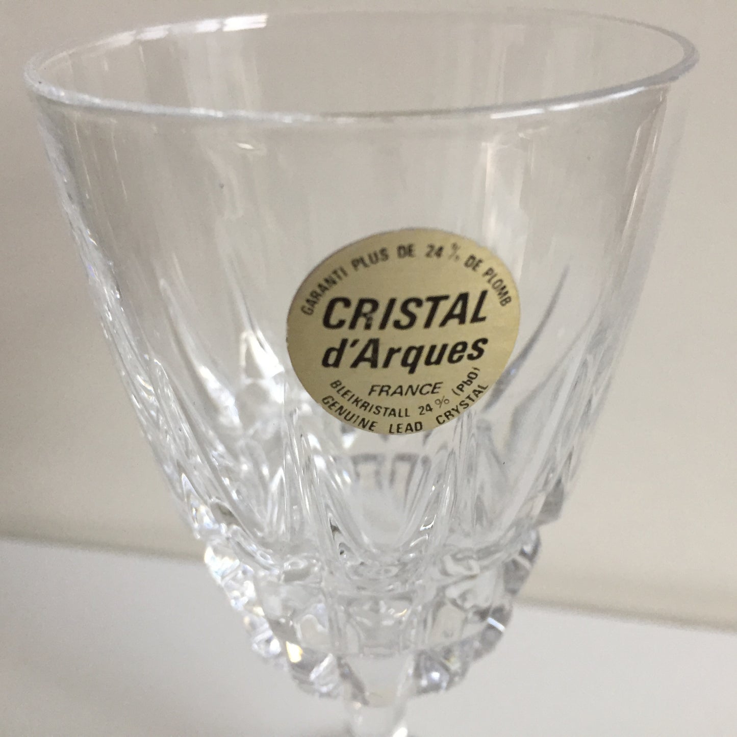 Cristal D'Arques Diamond Lead Crystal Wine Goblets Set of 6 | Vintage