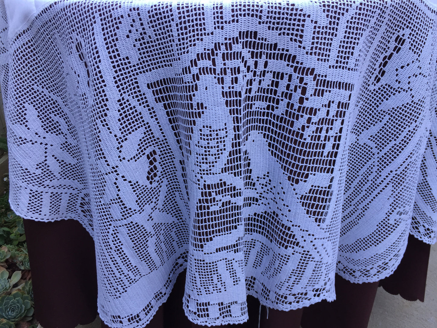 Mary Card "DAFFODIL and WOOD PIGEON" Crochet Lace and Linen Vintage Tablecloth English Chart No. 79 (1936) Rare Collectible