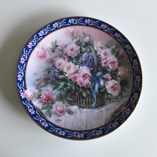 Vintage Lena Liu ROSES Porcelain Collector Plate, 1992