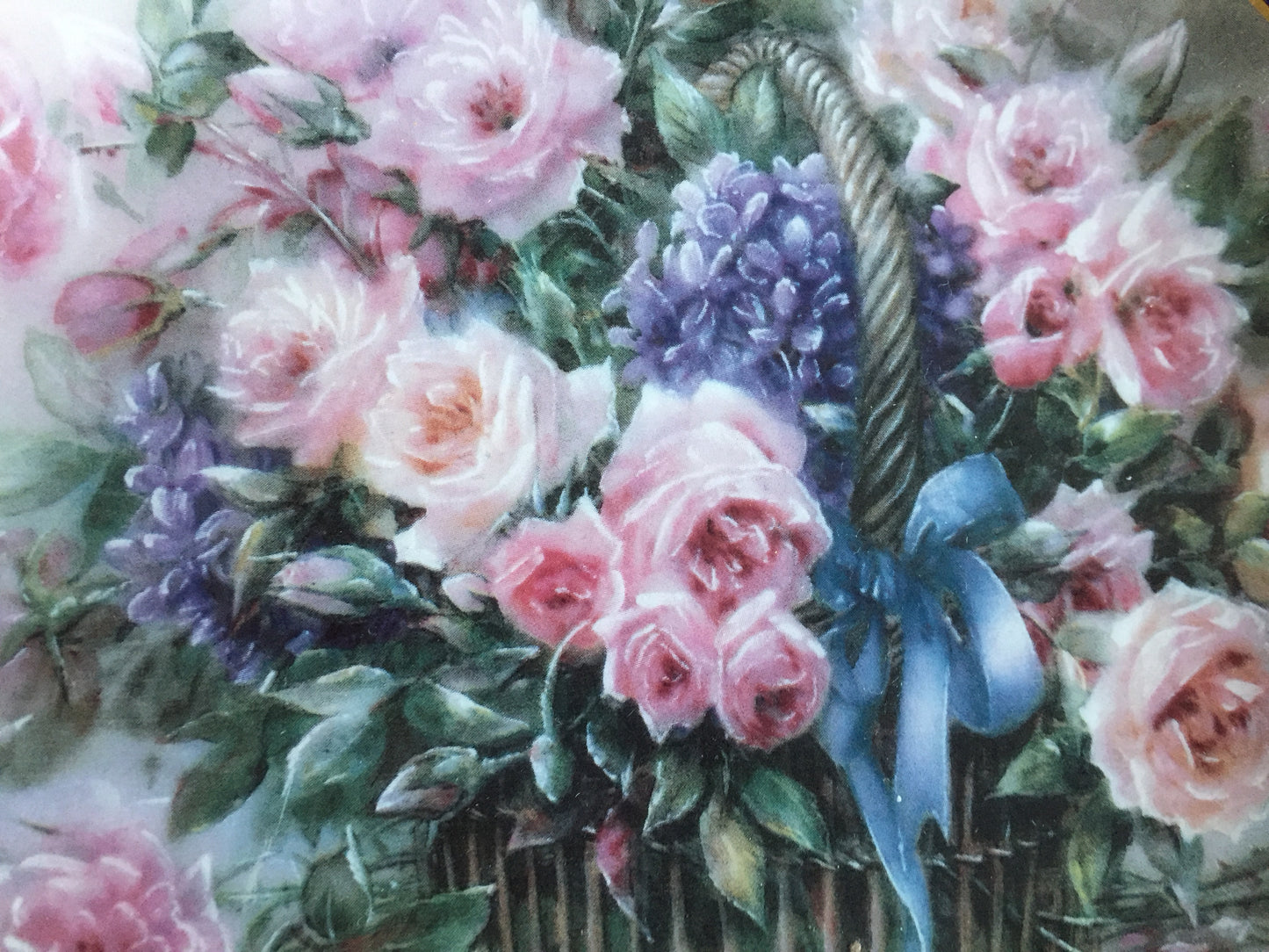 Vintage Lena Liu ROSES Porcelain Collector Plate, 1992