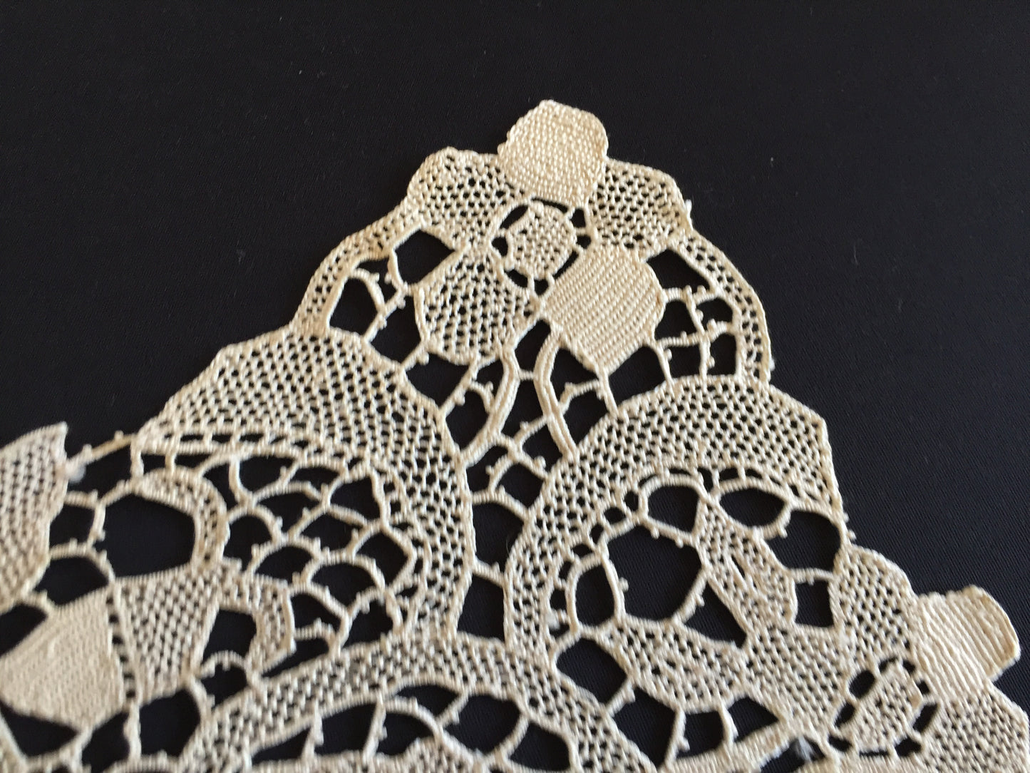 Ecru Handmade Venetian Point de Venise Burano Needle Lace Doily