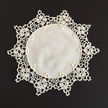Load image into Gallery viewer, Edwardian Antique 11" White Cake Doily with Crochet Lace Border