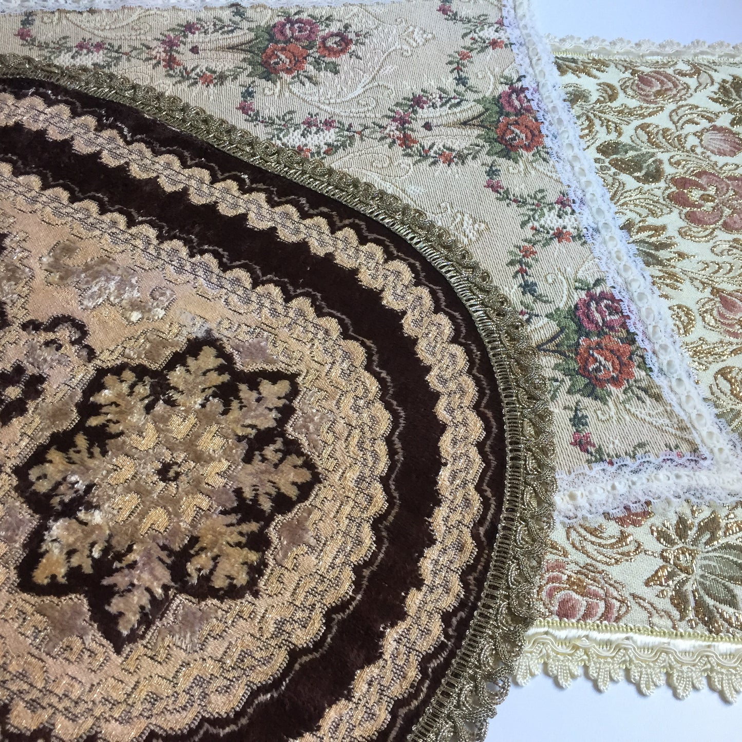 Assorted Mid Century Woven Tapestry Table Rugs