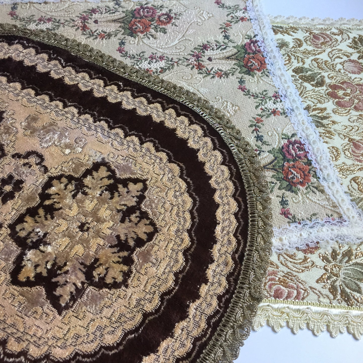 Assorted Mid Century Woven Tapestry Table Rugs