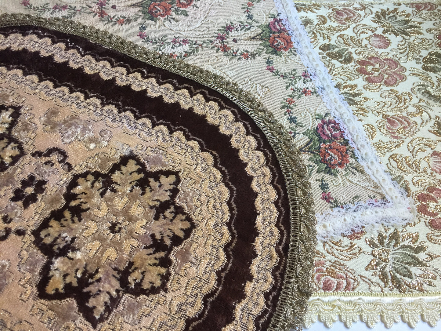 Assorted Mid Century Woven Tapestry Table Rugs