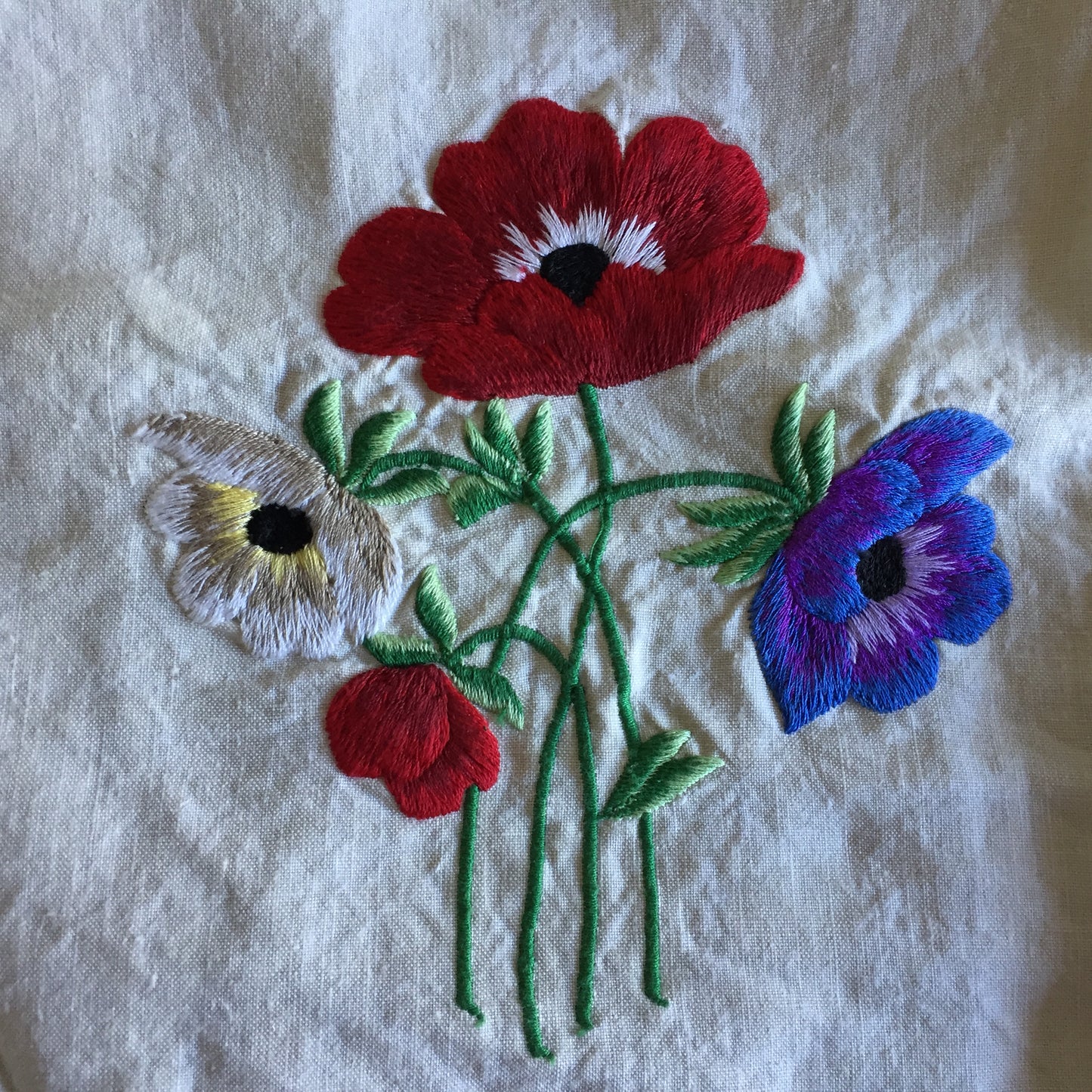 Embroidered 1990s Vintage Kitchen Half Apron with One Pocket XS/S/M Size
