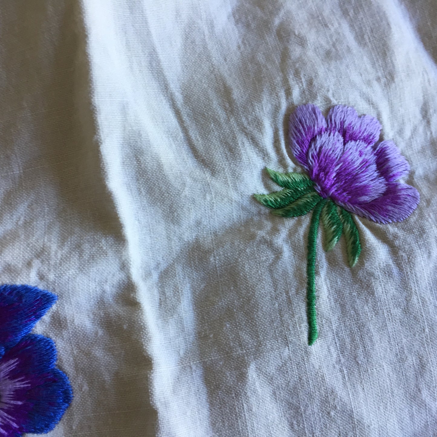 Embroidered 1990s Vintage Kitchen Half Apron with One Pocket XS/S/M Size