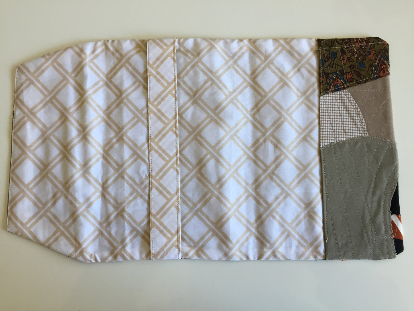 Handmade Adjustable Book Cover, Embroidered Floral Sleeve, Patchwork Book Protector