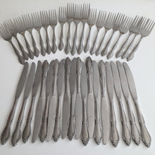 Load image into Gallery viewer, Stainless Steel Flatware Vintage Set of 18 Knives, 16 Forks: Party Cutlery