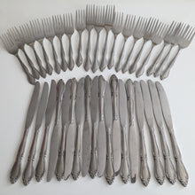 Load image into Gallery viewer, Stainless Steel Flatware Vintage Set of 18 Knives, 16 Forks: Party Cutlery