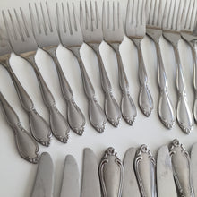 Load image into Gallery viewer, Stainless Steel Flatware Vintage Set of 18 Knives, 16 Forks: Party Cutlery
