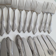 Load image into Gallery viewer, Stainless Steel Flatware Vintage Set of 18 Knives, 16 Forks: Party Cutlery