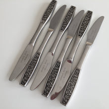 Load image into Gallery viewer, Stainless Steel Vintage Flatware Set of 6 Grosvenor Deluxe Nocturne Pattern 8" Knives