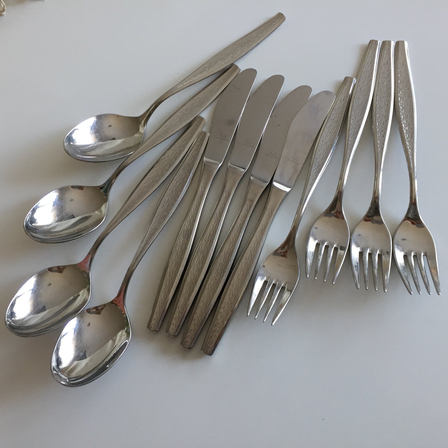 Berndorf Stainless Steel Flatware Set of 12 for 4 Persons: Spoons, Knives, Forks