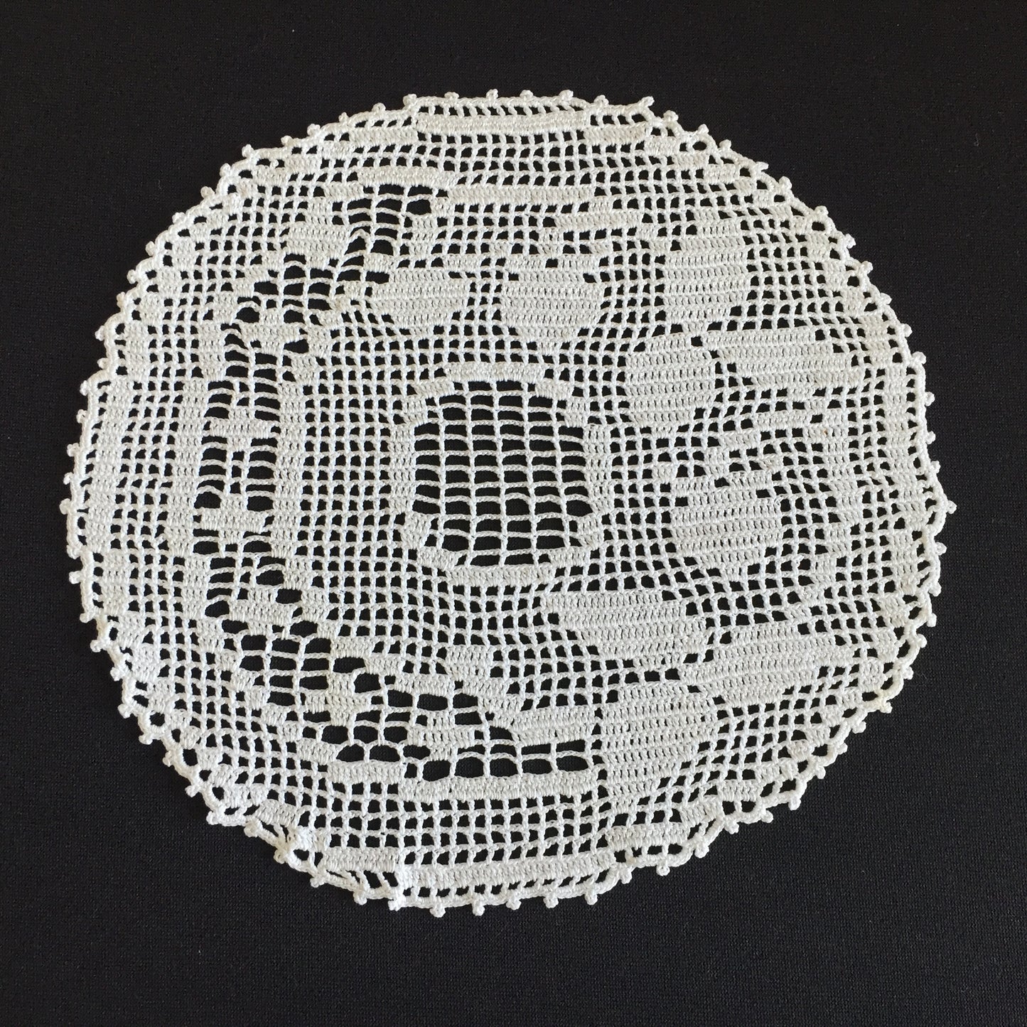 Mary Card  Fruit Set of Luncheon Mats and Centre-Piece  "STRAWBERRY" Collectible Vintage Filet Crochet Lace Placemat - Chart No. 60