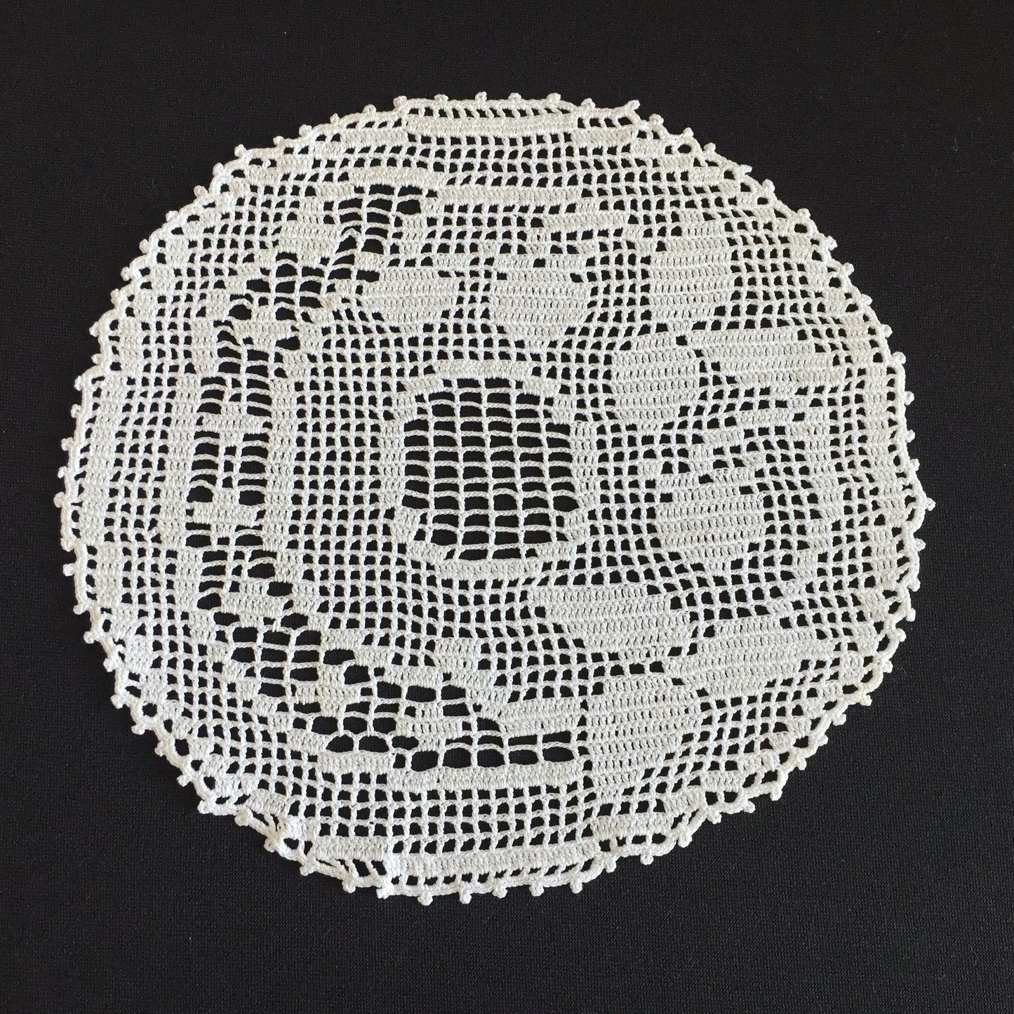 Mary Card  Fruit Set of Luncheon Mats and Centre-Piece  "STRAWBERRY" Collectible Vintage Filet Crochet Lace Placemat - Chart No. 60
