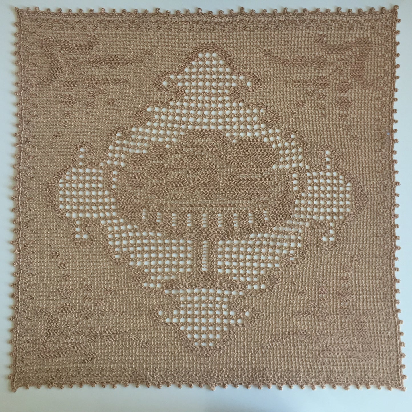 Mary Card "Fruit Set for Sideboard or Tray Cloth " Collectible Filet Crochet Lace Square Table Mat - English Chart 85