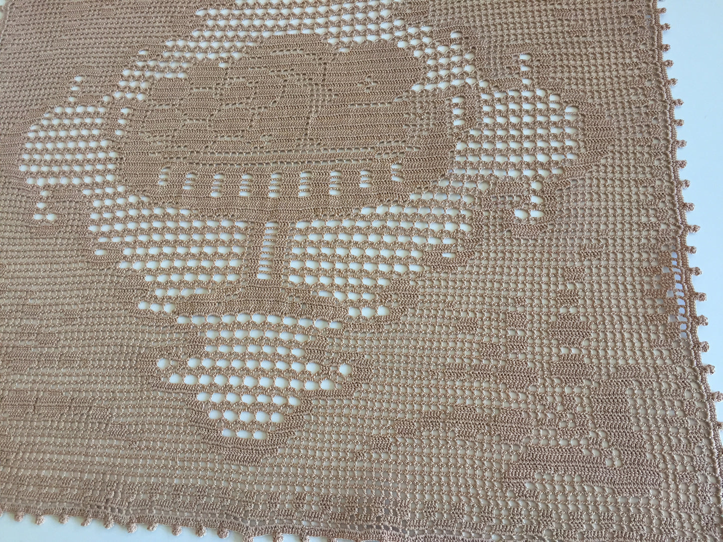 Mary Card "Fruit Set for Sideboard or Tray Cloth " Collectible Filet Crochet Lace Square Table Mat - English Chart 85