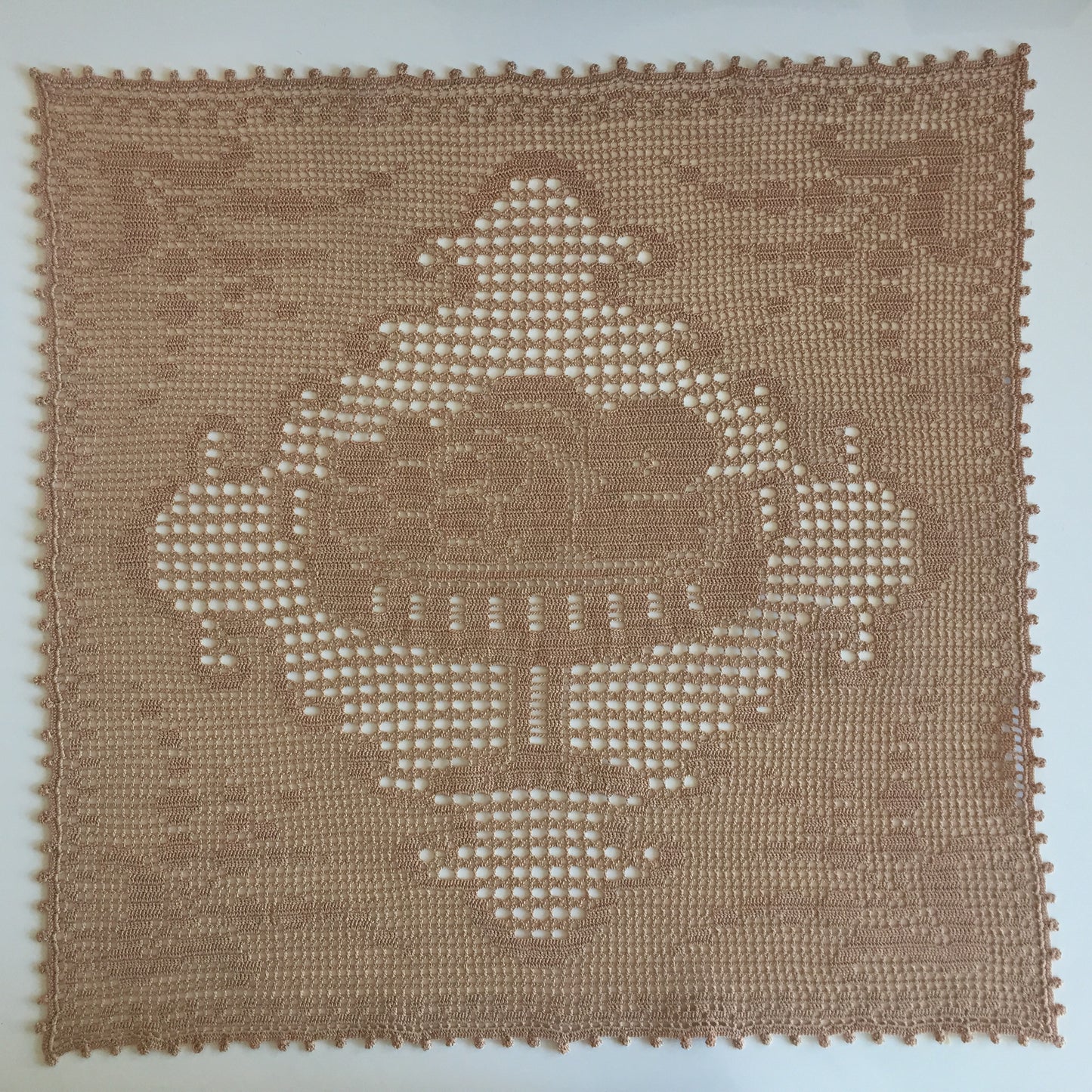 Mary Card "Fruit Set for Sideboard or Tray Cloth " Collectible Filet Crochet Lace Square Table Mat - English Chart 85