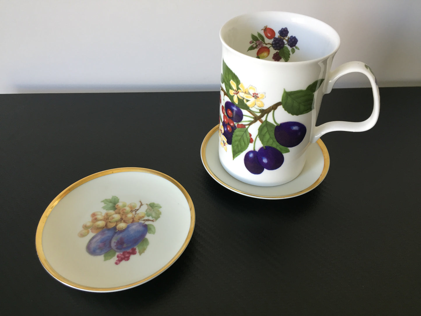 Fresh Fruit Themed Curated Ceramic Collection: Mugs, Plates Vintage European