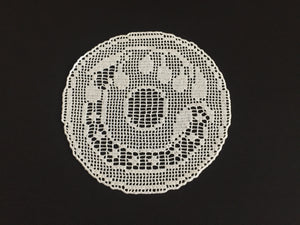 Mary Card  Fruit Set of Luncheon Mats and Centre-Piece  "PLUM" Collectible Vintage Filet Crochet Lace Placemat - Chart No. 60