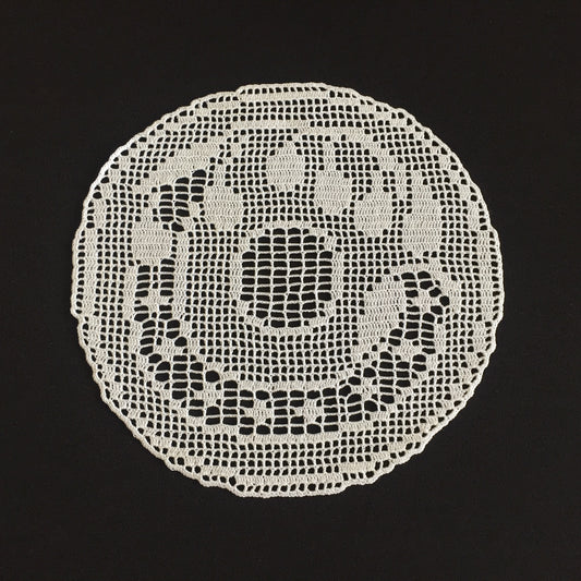 Mary Card  Fruit Set of Luncheon Mats and Centre-Piece  "PLUM" Collectible Vintage Filet Crochet Lace Placemat - Chart No. 60
