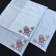 Load image into Gallery viewer, Vintage Cross Stitch Hand Embroidered Cotton Reusable Napkins