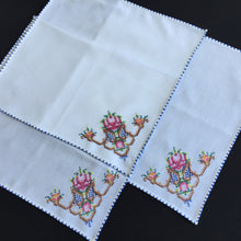 Load image into Gallery viewer, Vintage Cross Stitch Hand Embroidered Cotton Reusable Napkins