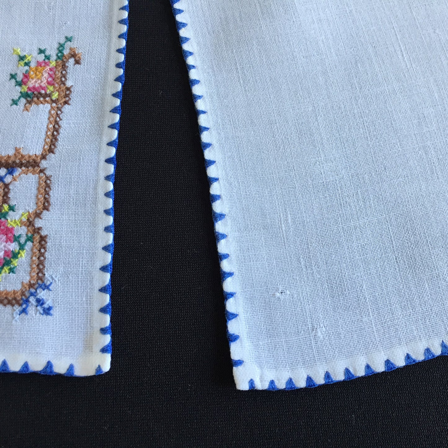 Vintage Cross Stitch Hand Embroidered Cotton Reusable Napkins