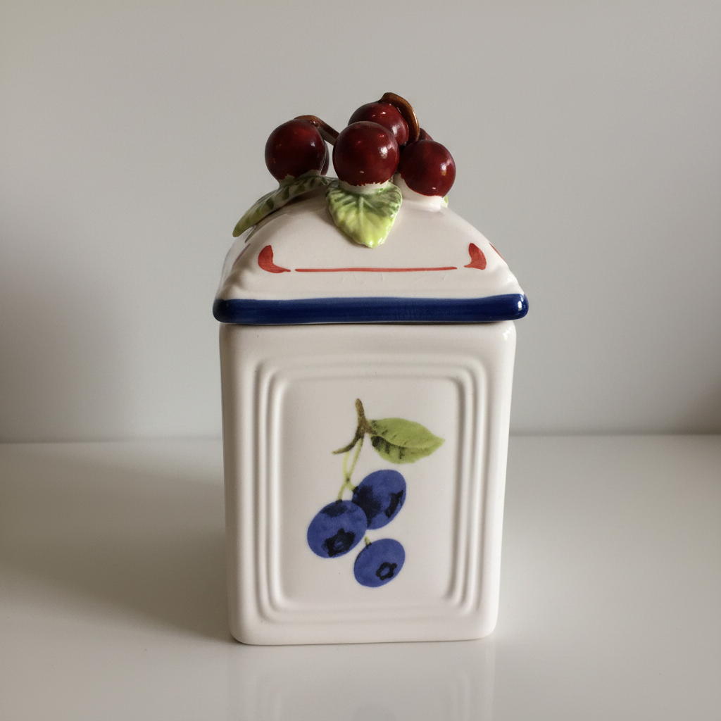 Villeroy & Boch 'Cottage Charm' Ceramic Canisters Pair | Jam Jars | Cherry | Blueberry