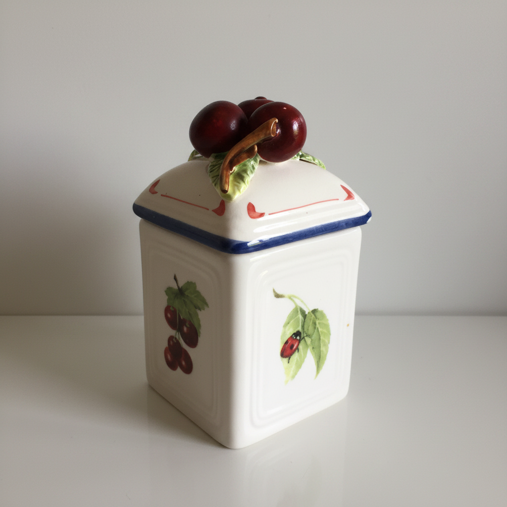 Villeroy & Boch 'Cottage Charm' Ceramic Canisters Pair | Jam Jars | Cherry | Blueberry