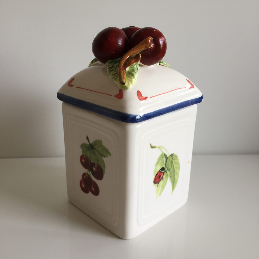 Villeroy & Boch 'Cottage Charm' Ceramic Canisters Pair | Jam Jars | Cherry | Blueberry