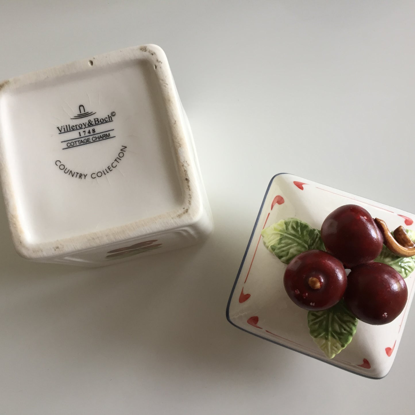 Villeroy & Boch 'Cottage Charm' Ceramic Canisters Pair | Jam Jars | Cherry | Blueberry