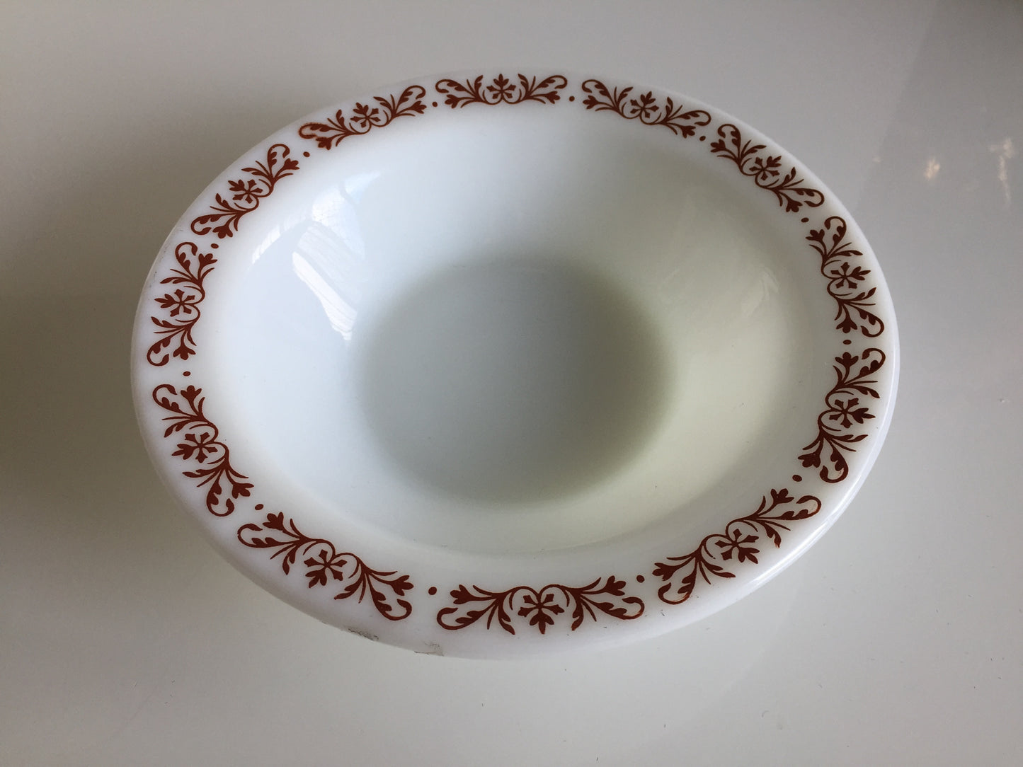 Vintage Anchorware Fire King Copper Filigree Soup Bowl