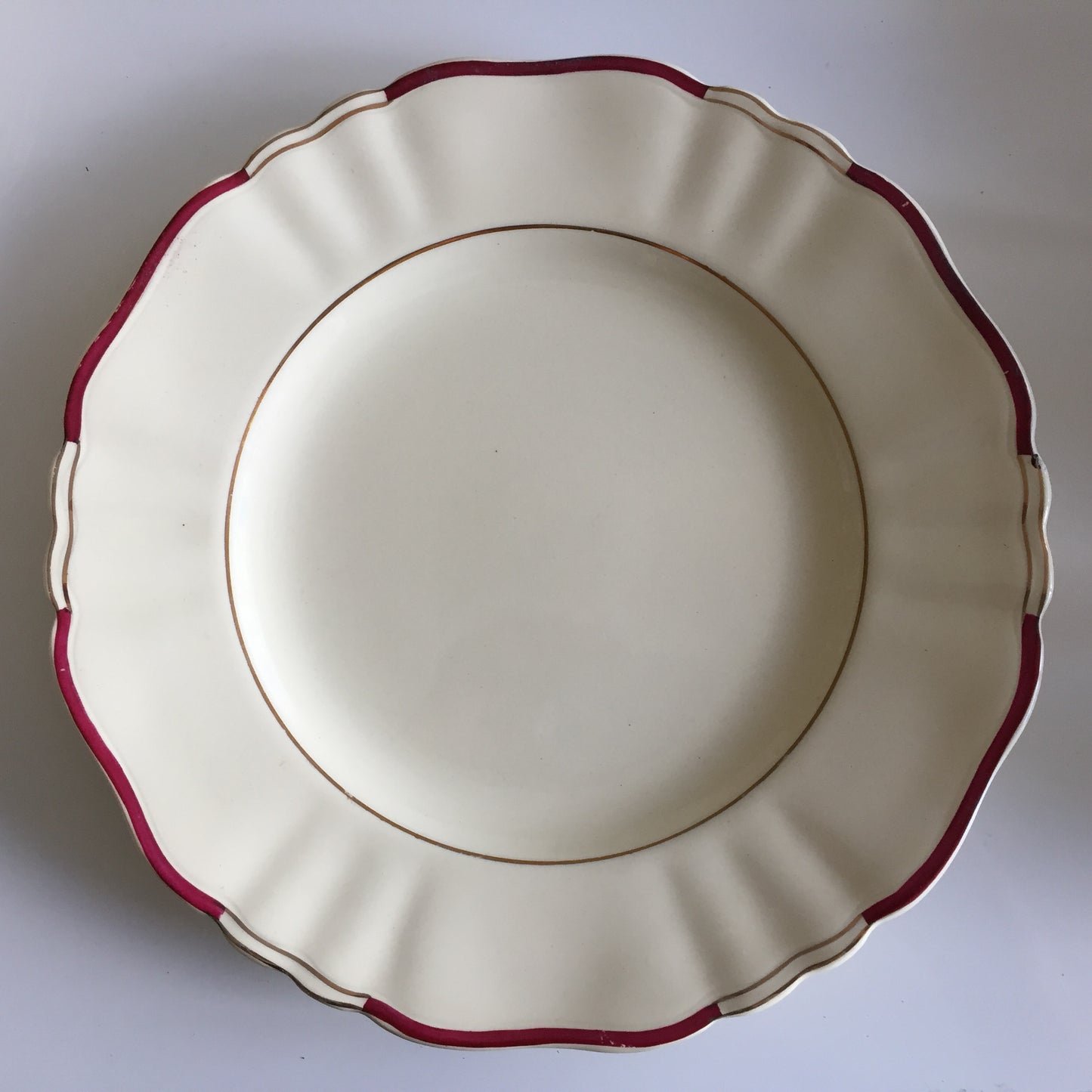 Vintage J G Meakin Porcelain Dinner Set Replacements Burgundy/Ivory & Gold Cca 1940s