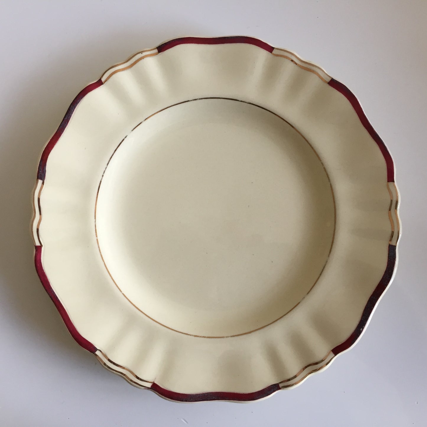 Vintage J G Meakin Porcelain Dinner Set Replacements Burgundy/Ivory & Gold Cca 1940s