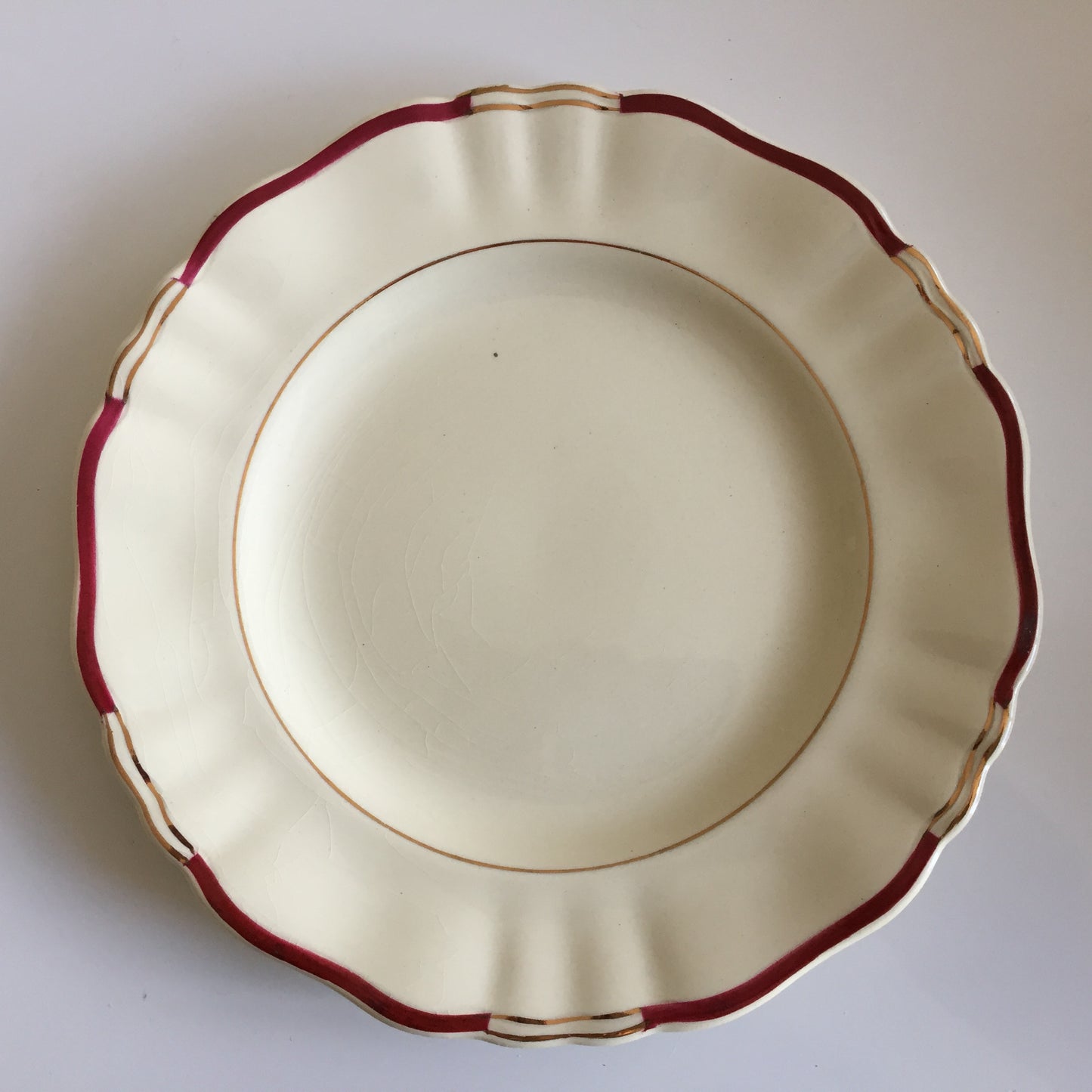Vintage J G Meakin Porcelain Dinner Set Replacements Burgundy/Ivory & Gold Cca 1940s