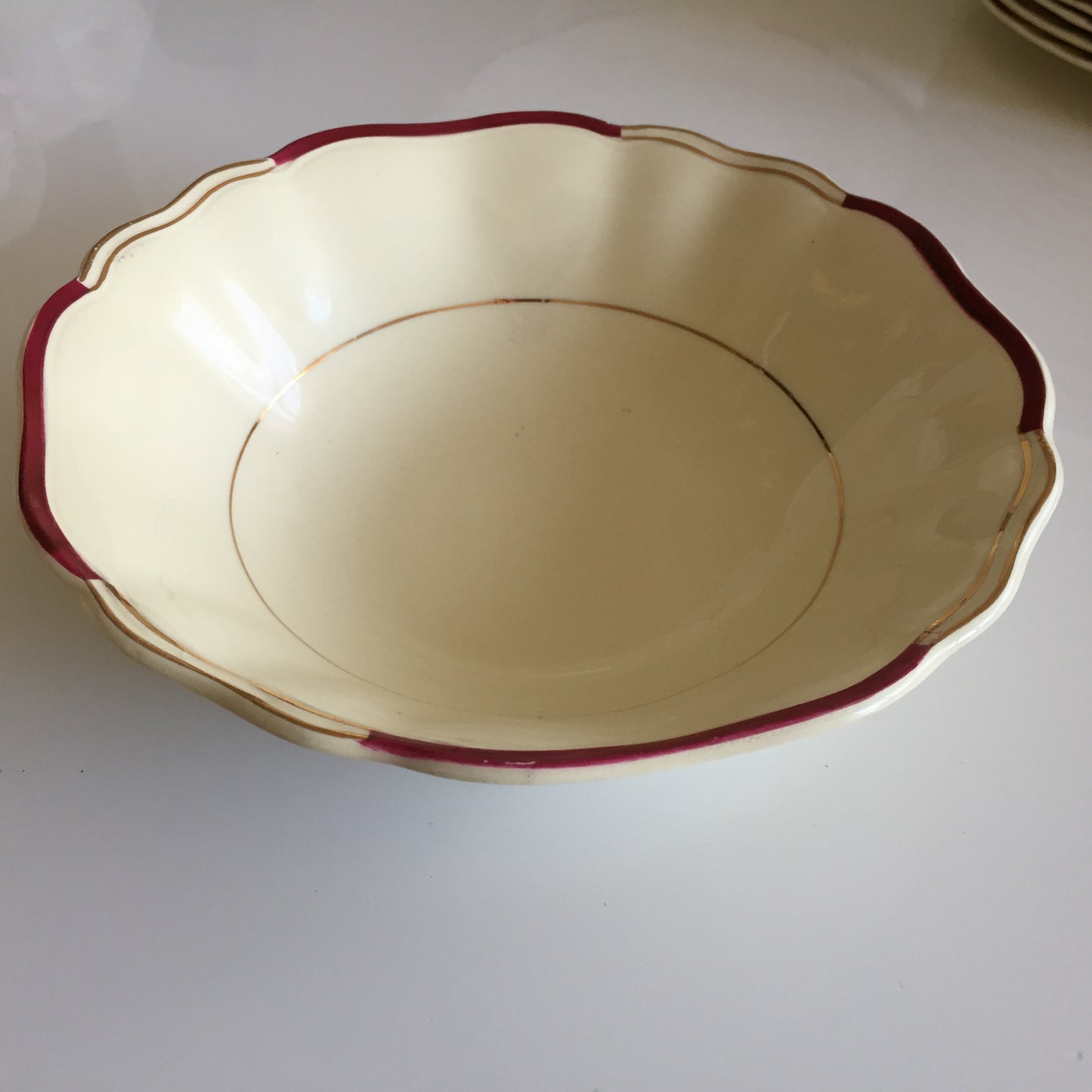 Vintage J G Meakin Porcelain Dinner Set Replacements Burgundy/Ivory & Gold Cca 1940s