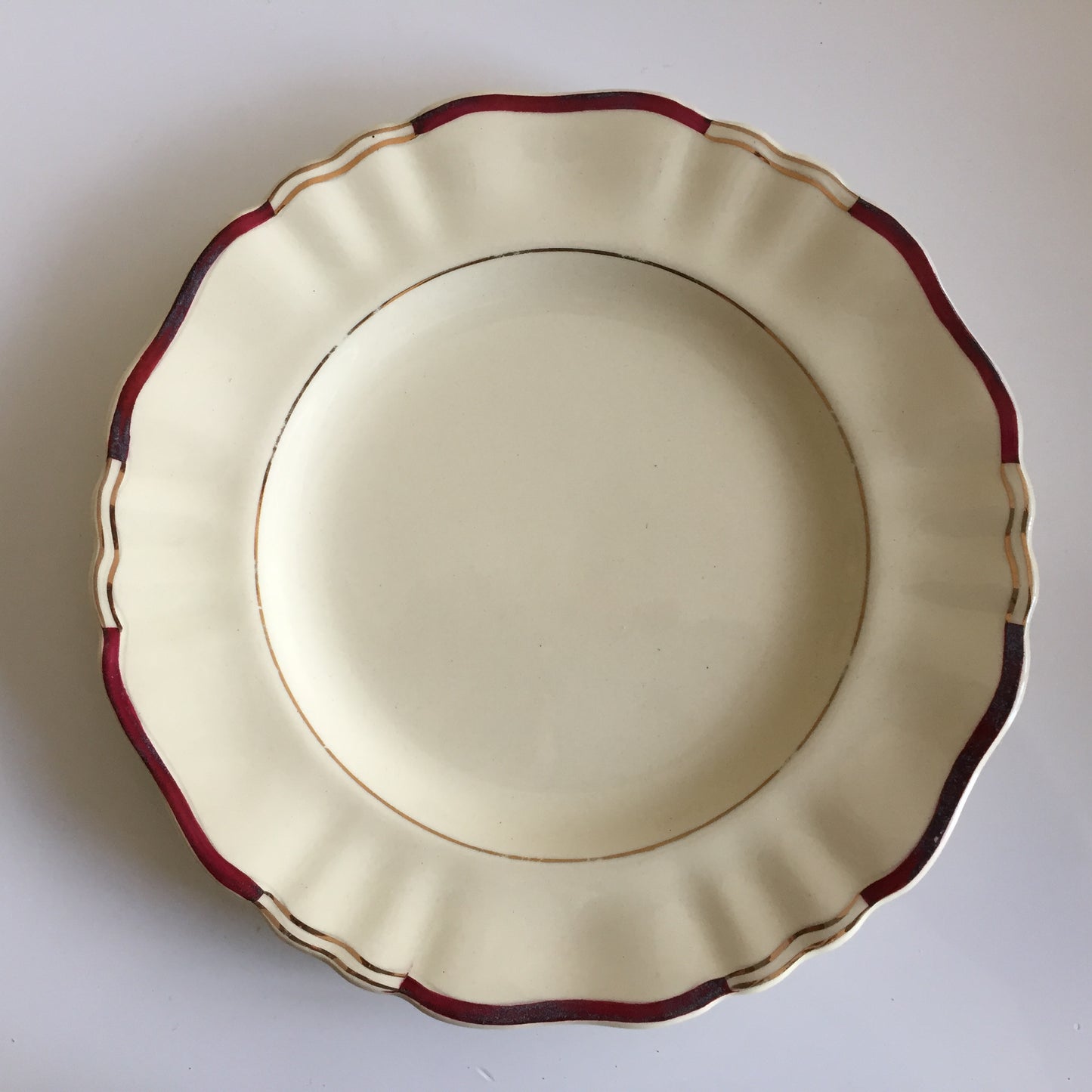 Vintage J G Meakin Porcelain Dinner Set Replacements Burgundy/Ivory & Gold Cca 1940s