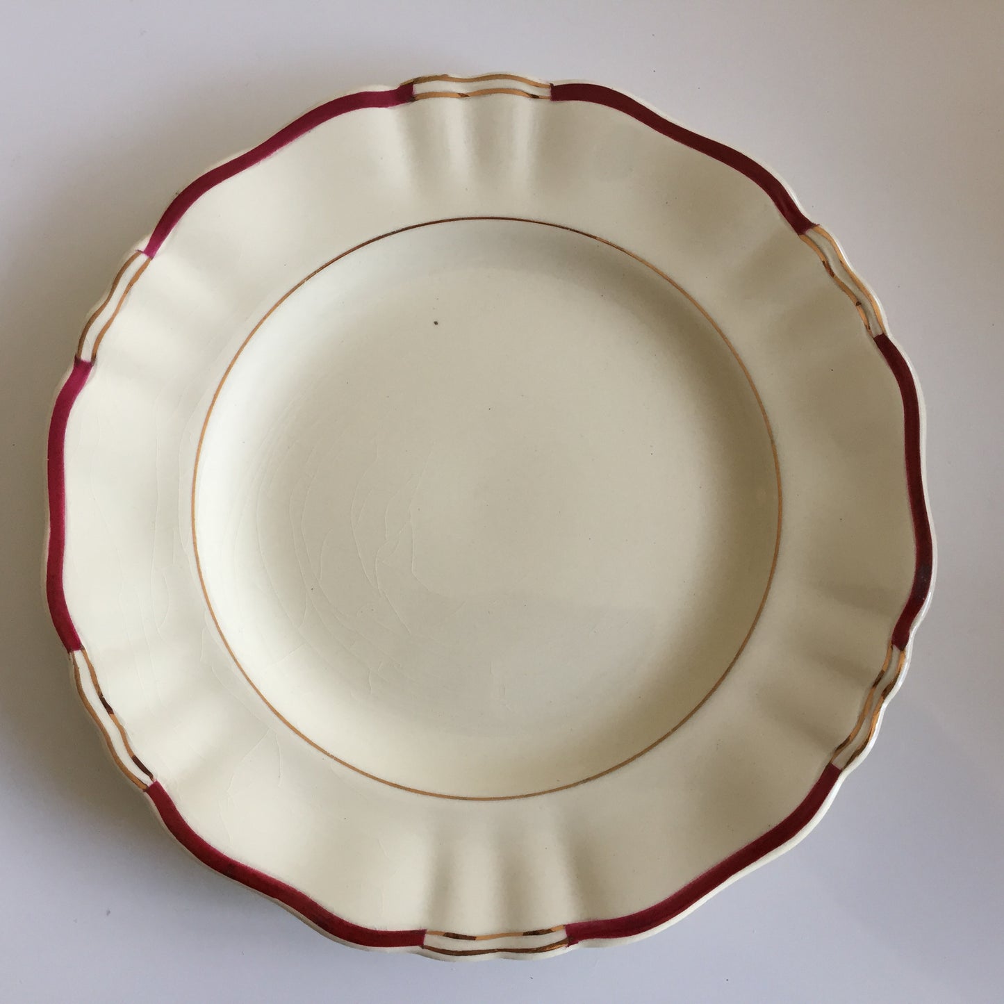 Vintage J G Meakin Porcelain Dinner Set Replacements Burgundy/Ivory & Gold Cca 1940s