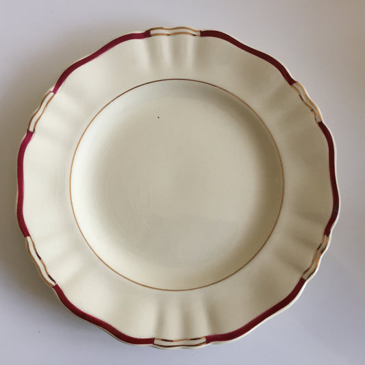 Vintage J G Meakin Porcelain Dinner Set Replacements Burgundy/Ivory & Gold Cca 1940s