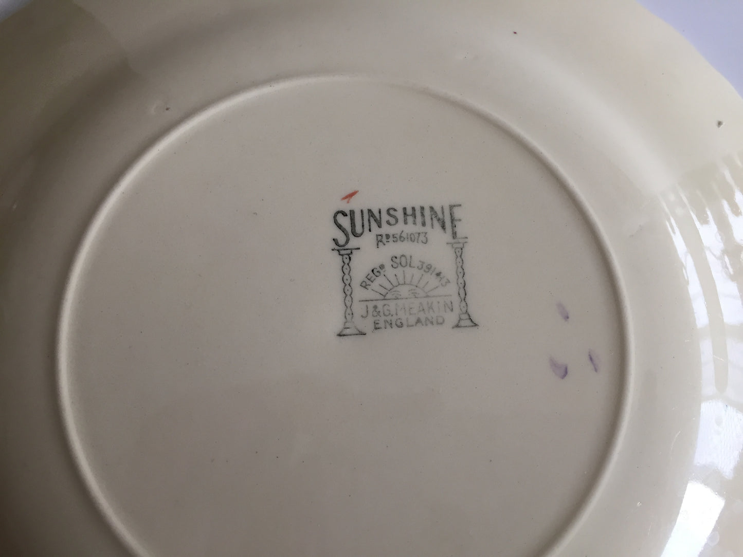 Vintage J & G Meakin English Rose Dinner, Salad or Side Plate, Ivory, Gold Trim