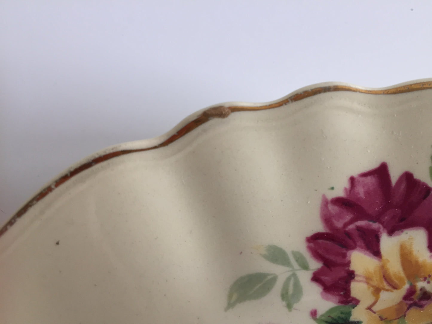 Vintage J & G Meakin English Rose Dinner, Salad or Side Plate, Ivory, Gold Trim