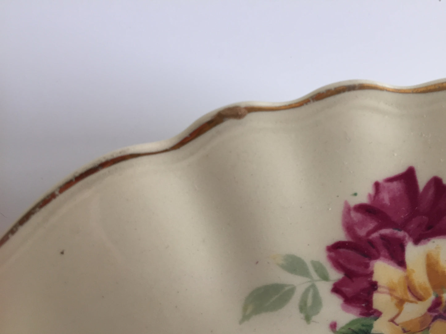 Vintage J & G Meakin English Rose Dinner, Salad or Side Plate, Ivory, Gold Trim