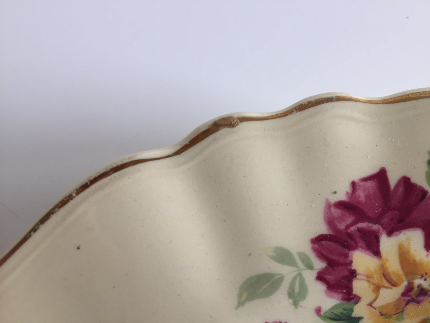 Vintage J & G Meakin English Rose Dinner, Salad or Side Plate, Ivory, Gold Trim