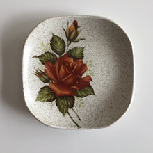Load image into Gallery viewer, Wood &amp; Sons Vintage Trinket / Ring Dish: Wayside / Autumn / Red Rose Pattern