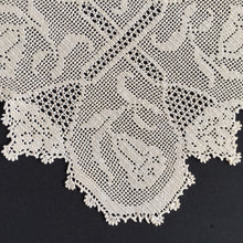 Load image into Gallery viewer, BLUE BELLS Version of a Mary Card Designed Filet Crochet Lace Doily (cca 1930s)