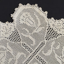 Load image into Gallery viewer, BLUE BELLS Version of a Mary Card Designed Filet Crochet Lace Doily (cca 1930s)